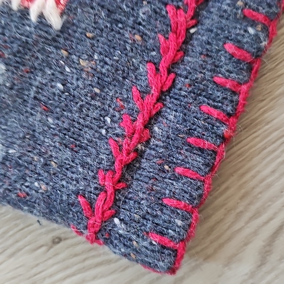 Vintage 90s OHI Angora Blend Christmas Snowman Applique Cardigan Sweater, Med - Picture 5 of 15